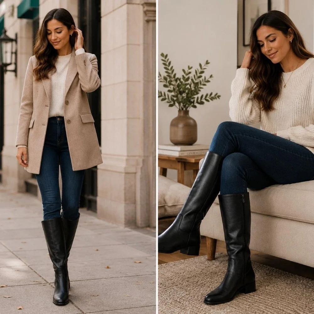 Black knee-high boots by A‎ New Day
